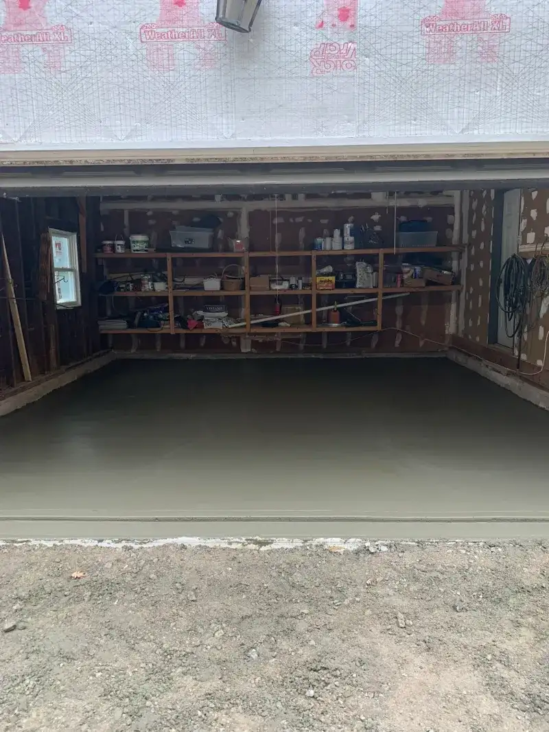 Single-Car Garage Slab Pour project on Long Island