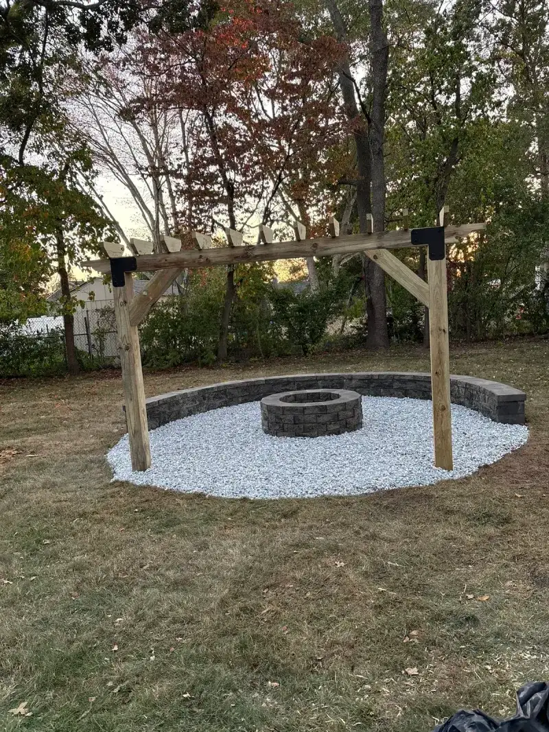 Fire Pit Installation project on Long Island