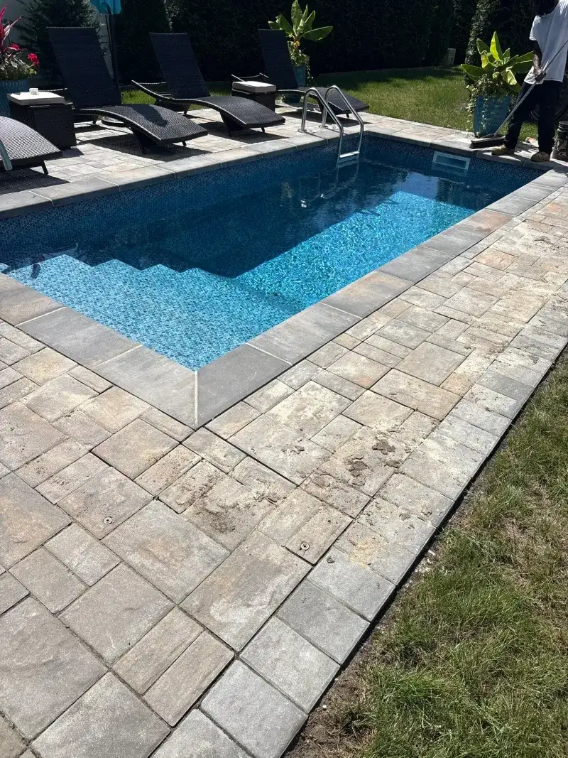 Pool Pavers and Concrete Walkway