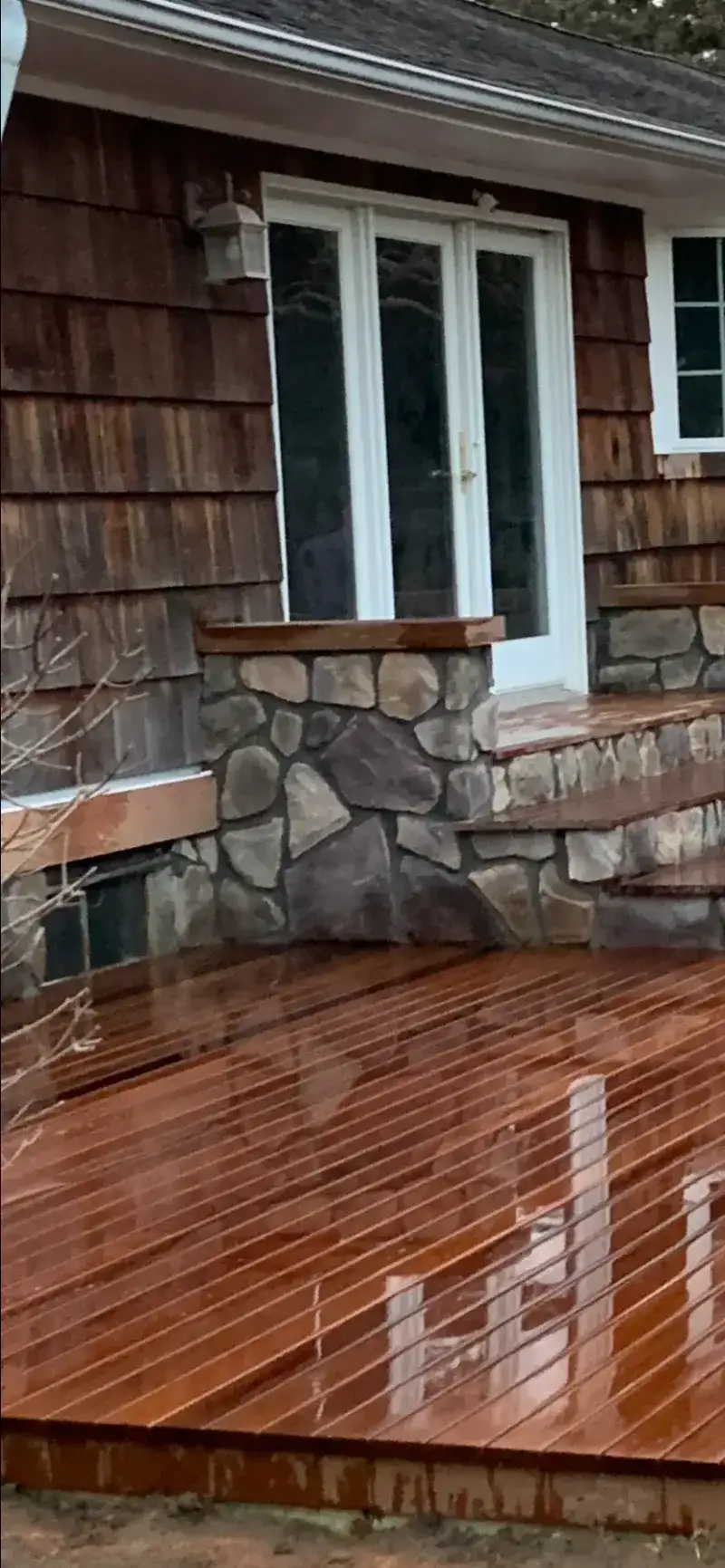 Stone Veneer Wall and Composite Entry Deck: stone veneer wall composite entry deck